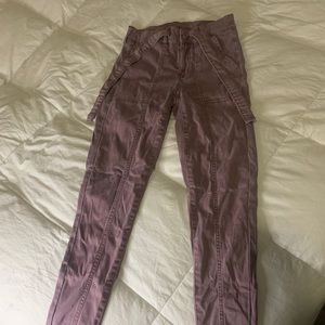 Pink Tie Waist Skinny Jeans
